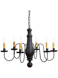 Large Norfolk Chandelier in Black Over Red Color.